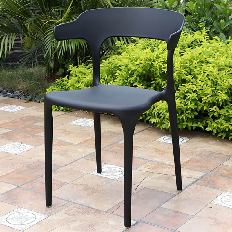 "Stacking Dining Armchair Contemporary Plastic Patio Arm Chair - 17"L x 15"W x 30"H 8 Piece Set"