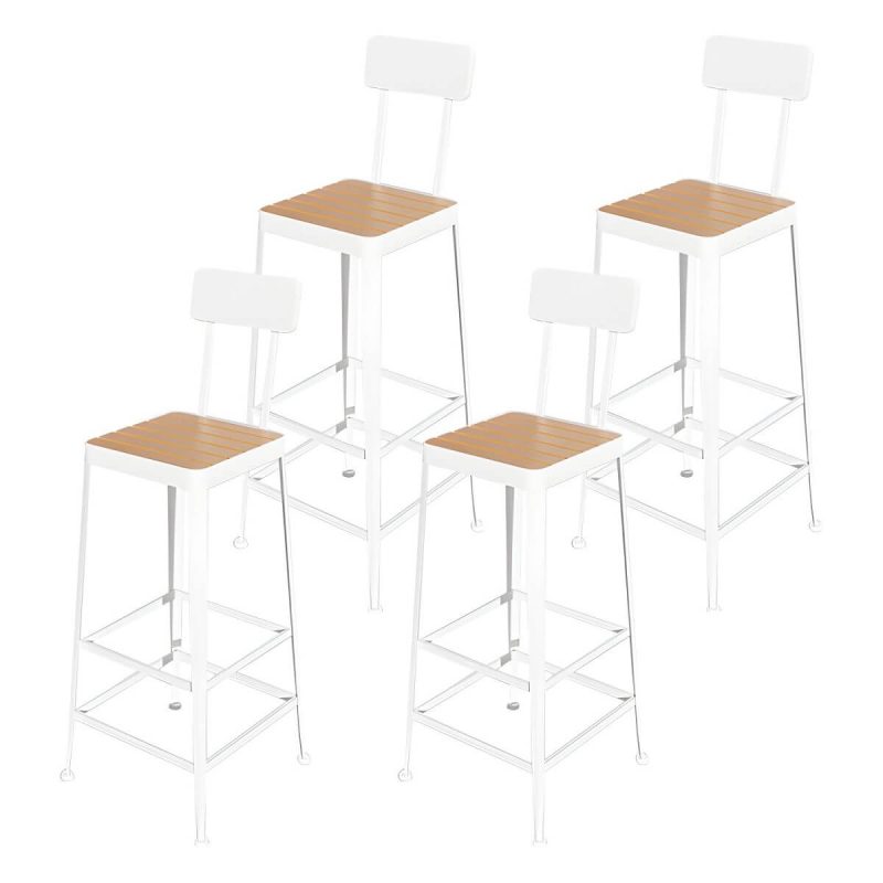 "Industrial Artificial Wood Bar Table Set 1/4/5 Pieces Counter Table Set for Outdoor - Chair(s) Not Available 4 Wood Color"
