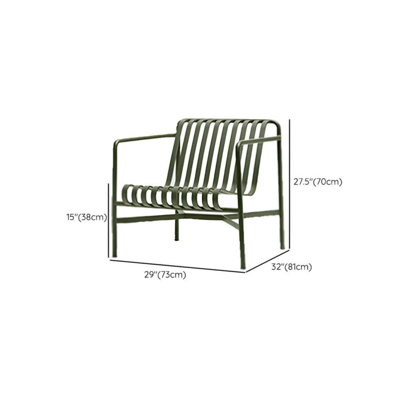 "Dimension of Industrial Metal Outdoor Bistro Chairs Open Back Dining Chairs in Green - 29"L x 32"W x 28"H 2 Piece Set"
