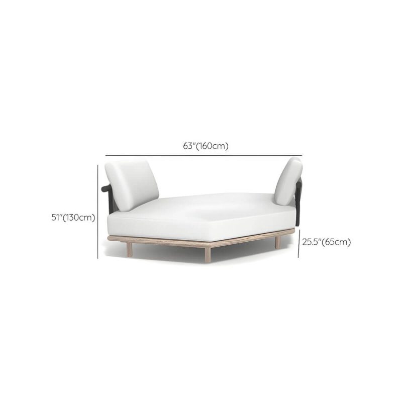 "Dimension of Scandinavian Wood Frame Outdoor Sofa UV Resistant Patio Sofa with Cushion - Corner Sofa"
