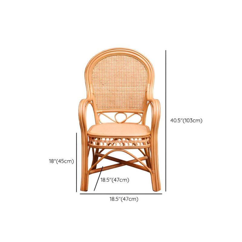 "Dimension of Traditional 40.55" Height Solid Color Rattan Outdoor Dining Armchair - Ginger 1 Piece"