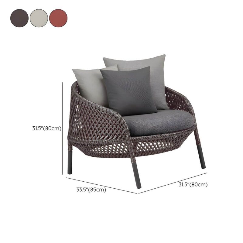 "Dimension of Metal Frame Symmetrical Contemporary Patio Sofa with Pillow Cushions - Gray 31"L x 33"W x 31"H"