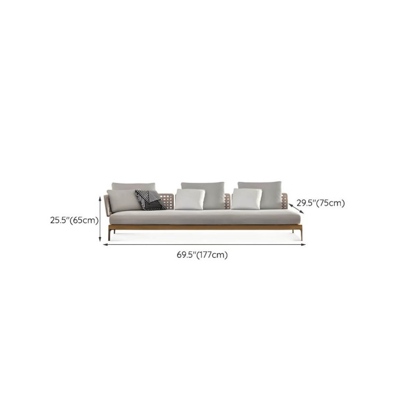 "Dimension of Scandinavian Patio Sofa Water Resistant Gray Outdoor Patio Sofa - Right Corner Sofa Aluminum 70"L x 30"W x 26"H"