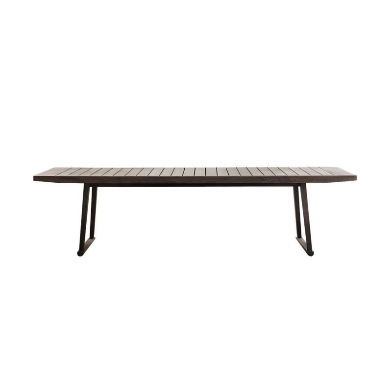 "Traditional Rectangular Teak Wood Patio Dining Table in Brown with 72cm Table Leg Height - Table Only 70.9"L x 35.5"W x 29.1"H"
