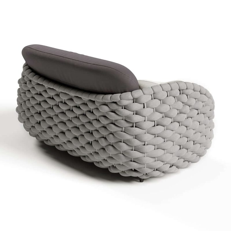"3 Seater Woven Outdoor Sofa Patio Couch in Gray Cushion & Pillow Included"