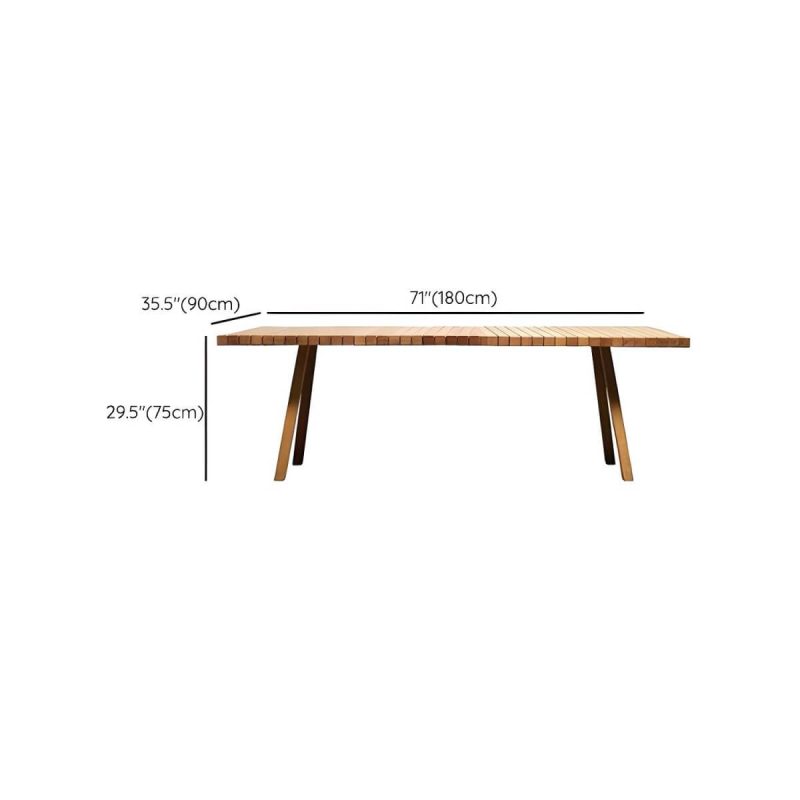 "Dimension of Modern Patio Dining Table Set 1/3/6/11 Pcs Wood Frame Patio Dining Table and Chairs - Table 70.9"L x 35.4"W x 29.5"H Zero Brown"