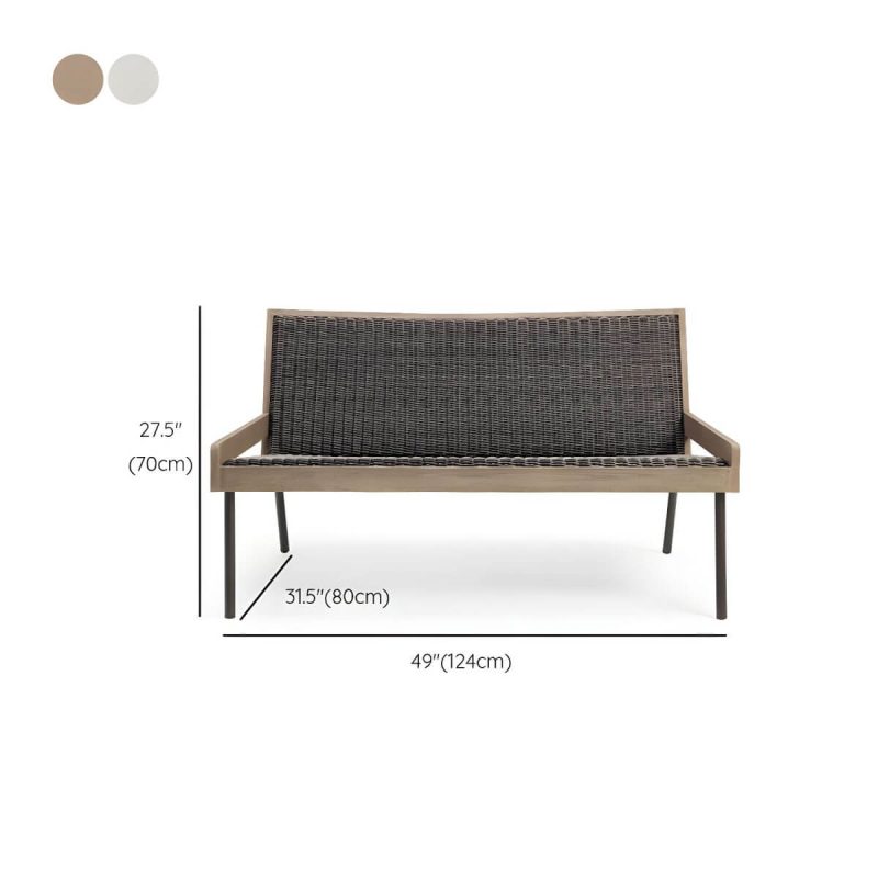 "Dimension of Farmhouse / Country Patio Sofa UV Resistant Wicker/Rattan Outdoor Patio Sofa - White 49"L x 31.5"W x 28"H"