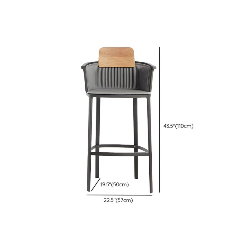 "Dimension of Contemporary with Arm Dining Chairs Metal Patio Dining Side Chair - 1 Piece Aluminium Alloy"