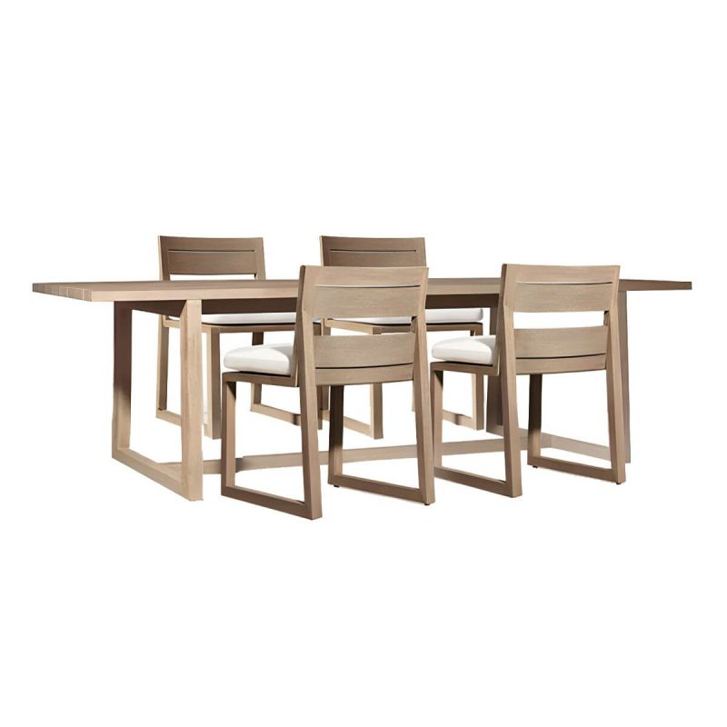"Brown Patio Dining Table Set 1/5/7 Pcs Wood Patio Dining Table and Chairs - Table & Chair(s) 70.9"L x 39.4"W x 29.5"H 4 Light Brown"