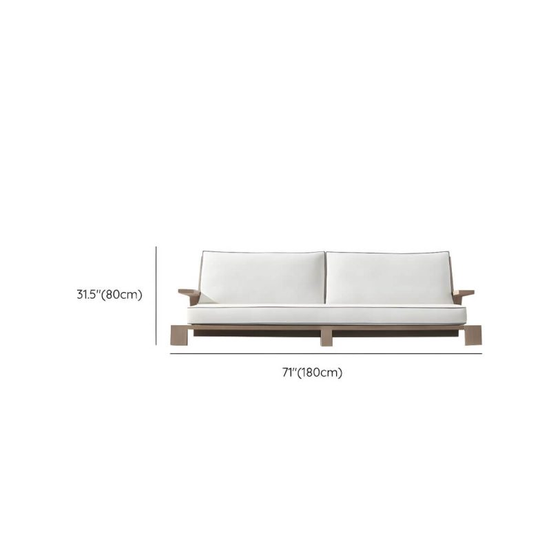 "Dimension of Modern Water Resistant Natural Wicker Patio Sofa with Cushions and Pillows - 3-Seater Sofa"