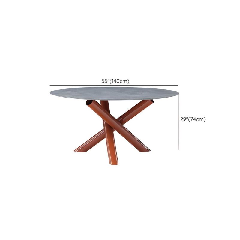 "Dimension of Grey Stone Top Metal Frame Patio Dining Table without Umbrella Hole - 55.1"L x 55.1"W x 29.1"H Table Only"