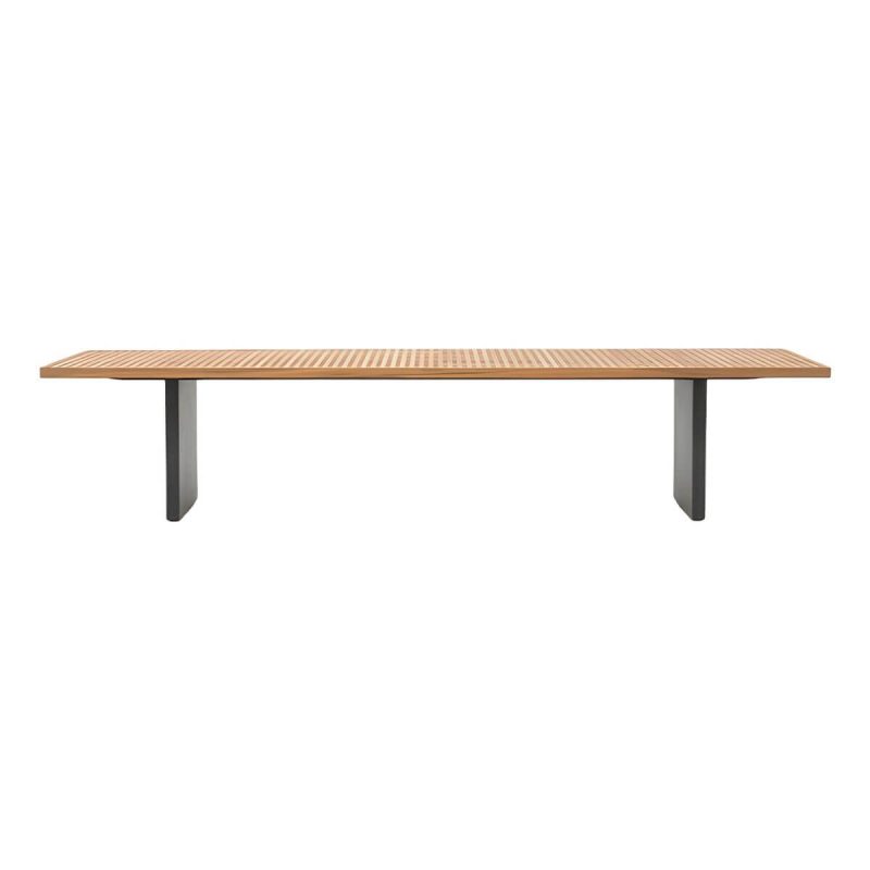 "Solid Teak Wood Square Patio Dining Table with UV Resistant Finish - Table Only 70.9"L x 35.5"W x 29.1"H"