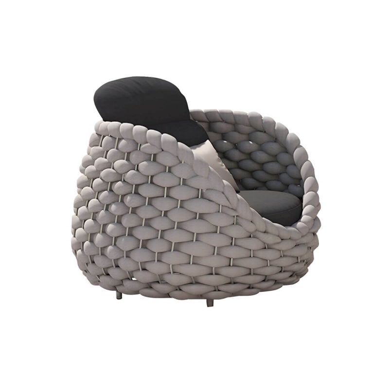 "Modern Style Gray Sofa Water Resistant with Cushions for Outdoor - 1-Seater Sofa"