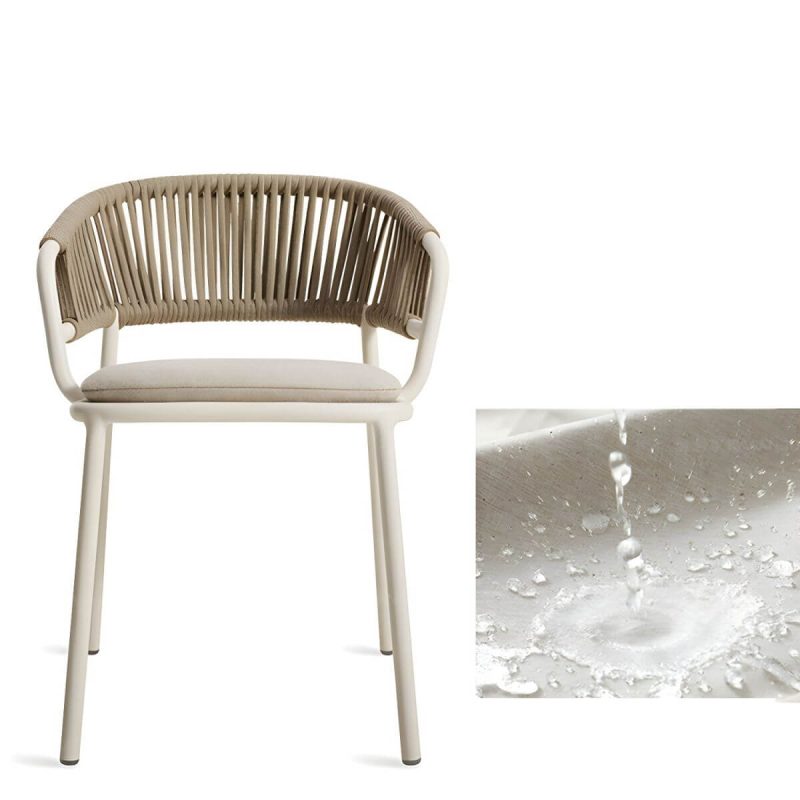 "Modern Light Brown Dining Arm Chair Cane Back for Living Room - Light Gray 4 Piece Set"