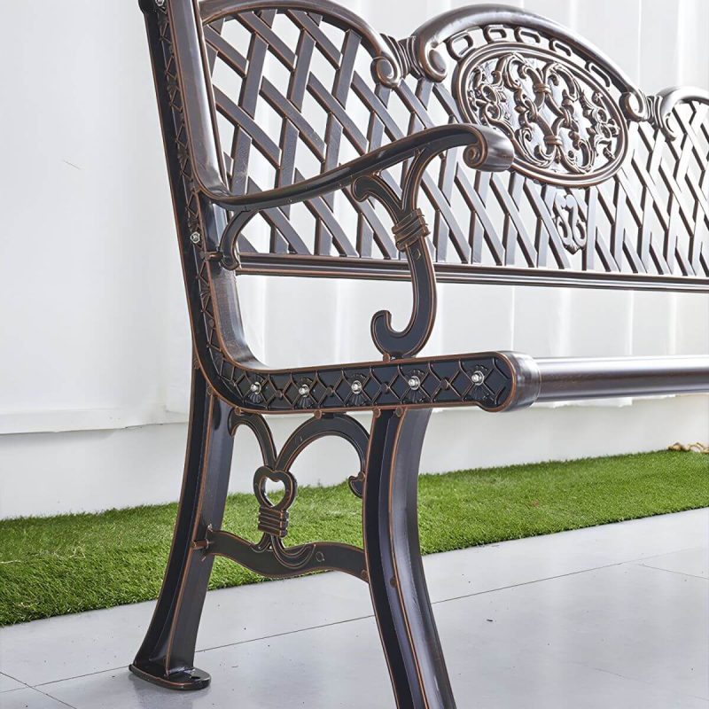 "Contemporary Accent Bench with Legs Water Resistant for Outdoor - Black 59"L x 24"W x 34"H"