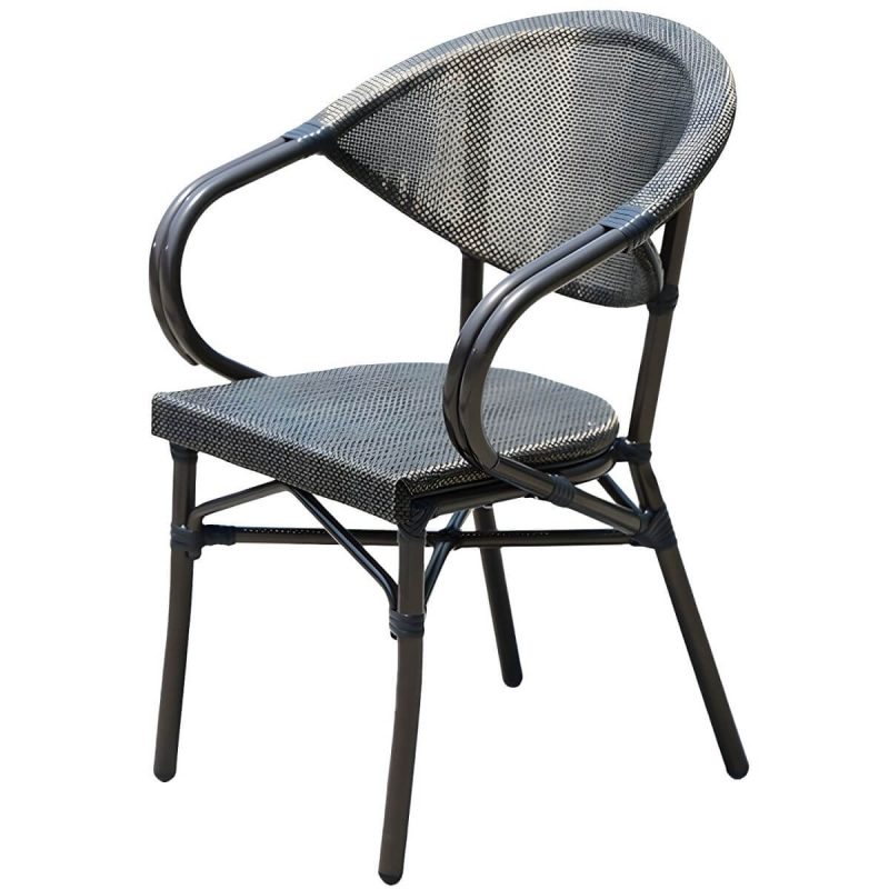 "Modern Style Steel Frame UV and Water Protective Outdoor Dining Chair - 22"L x 22"W x 32"H 6 Piece Set"