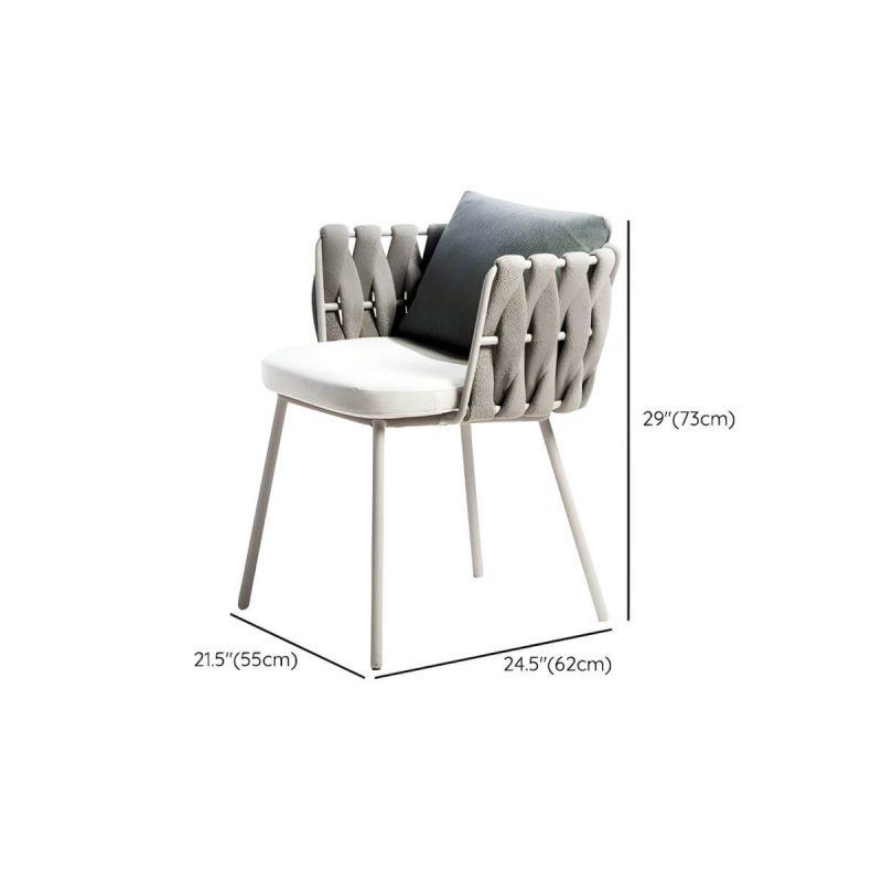 "Dimension of Contemporary Aluminum Frame Patio Dining Chair with Water Repellent Finish Cushion - 1 Piece"