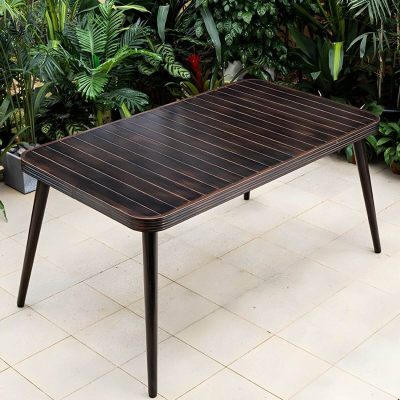 "Traditional Style Patio Table Metal Scratch Resistant Patio Table - 59.1"L x 33.5"W x 29.5"H Table Only"