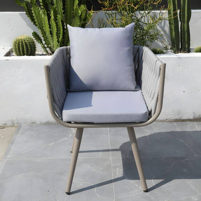 "Tropical Washable Cushion Side Chair Gray Dining Side Chair with Arm - 1 Piece"