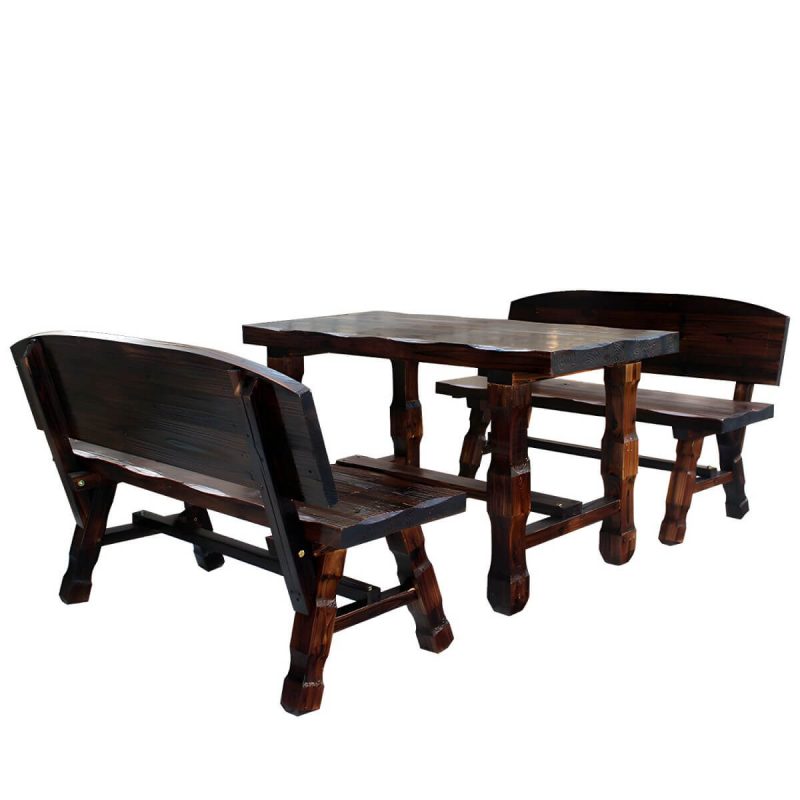 "Rustic Rectangle Balcony Table Solid Wood Accent Table for Patio - 47.2"L x 23.6"W x 27.6"H Table Only"