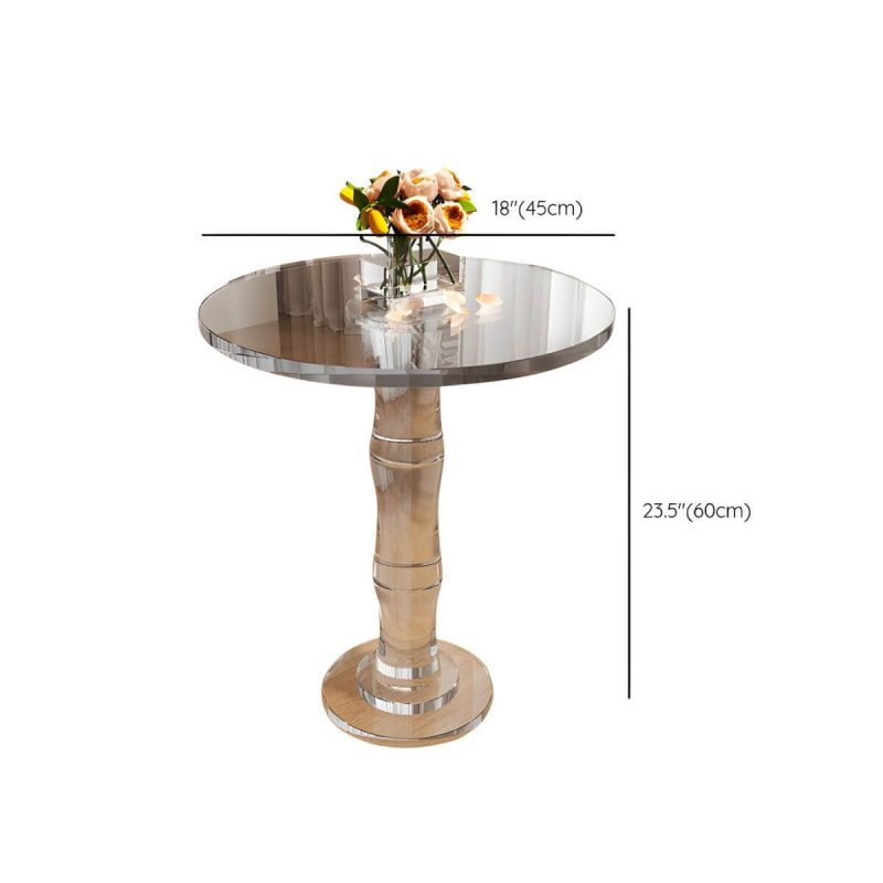 "Dimension of Modern Round Shape Courtyard Table Plastic Waterproof Outdoor Table - Table Only 18"L x 18"W x 24"H"