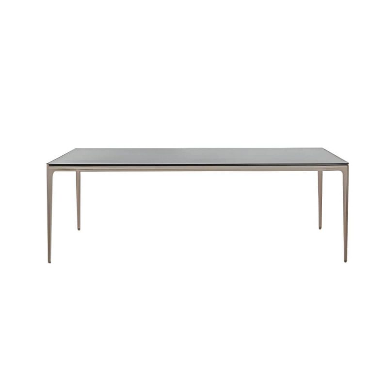 "Contemporary Scratch Resistant Balcony Table 4 Legs for Outdoor - Table Only 63"L x 35.5"W x 29.1"H Rock Beam"