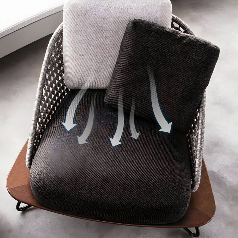 "Sophisticated Modern Black Metal Framed Sofa with Gray Upholstery and Removable Cushions for Women - 2-Seater Sofa"