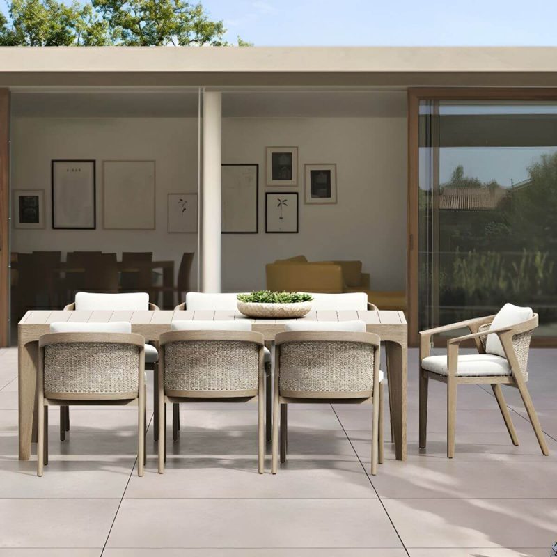 "Elegant Teak Wood Patio Dining Set with More Time Spent with Nature - Table 47.2"L x 47.2"W x 29.5"H"