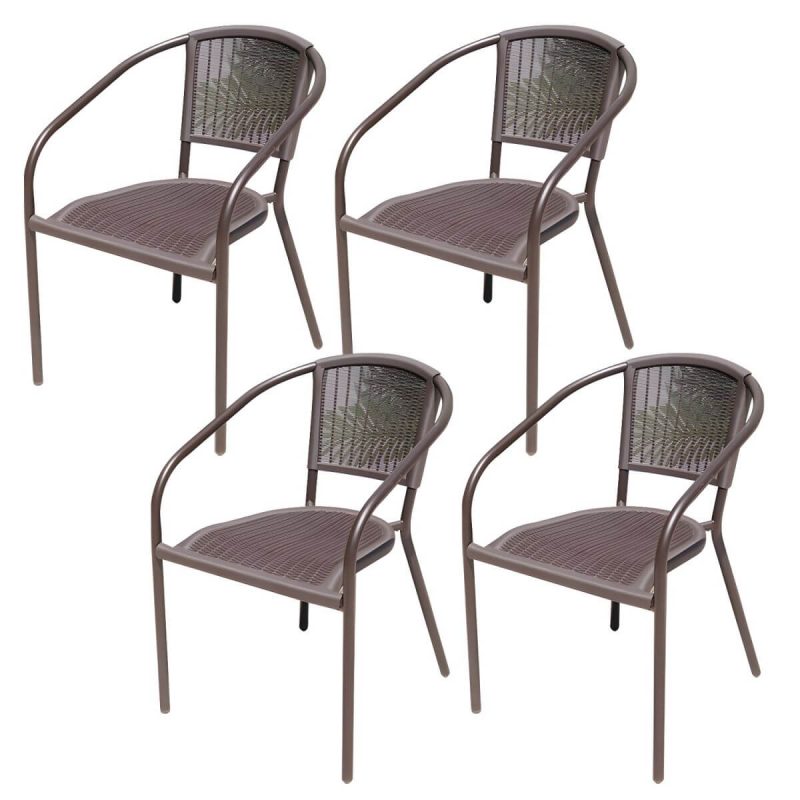 "Industrial Dining Side Chair Set of 2/4/6/8 Metal Outdoor Chair - 22"L x 22"W x 29"H 4 Piece Set"