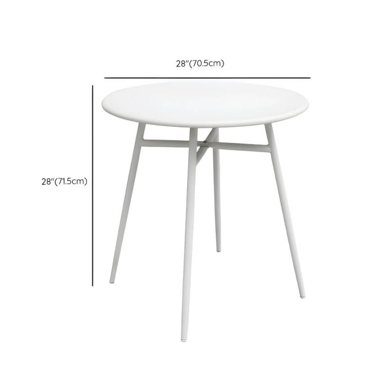 "Dimension of Contemporary Metal Dining Table Set with White Top for Courtyard - Table & Chair(s) 28"L x 28"W x 28"H 2"