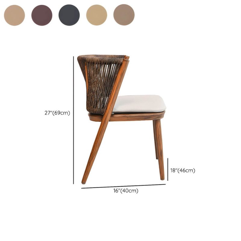 "Dimension of Contemporary Wood Dining Table Set with 4 Legs Chairs for Courtyard - Table & Chair(s) 31"L x 25"W x 30"H 2 Wood Color"
