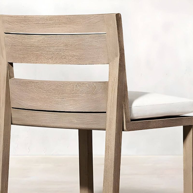 "Teak Wood Mid-Century Modern Patio Dining Set in Natural Finish - Table & 4 Chairs 47.2"L x 47.2"W x 29.5"H"