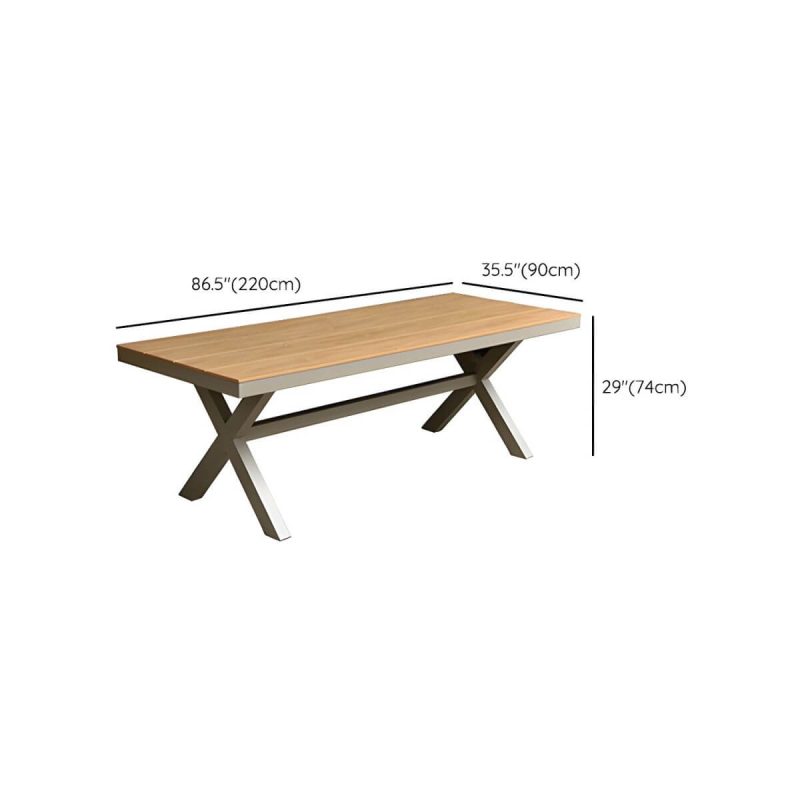 "Dimension of Mid-Century Modern Dining Table Set with 4 Legs Chair for Outdoors - Table & Chair(s) 86.6"L x 35.5"W x 29.1"H 6"