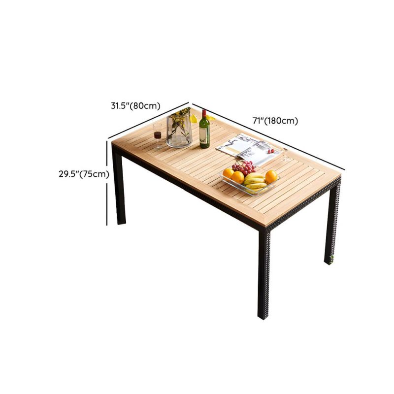 "Dimension of Boho 1/5/7/9 Pcs Patio Dining Table Set Wood Dining Table Set - Table & Chair(s) 70.9"L x 31.5"W x 29.5"H 4"
