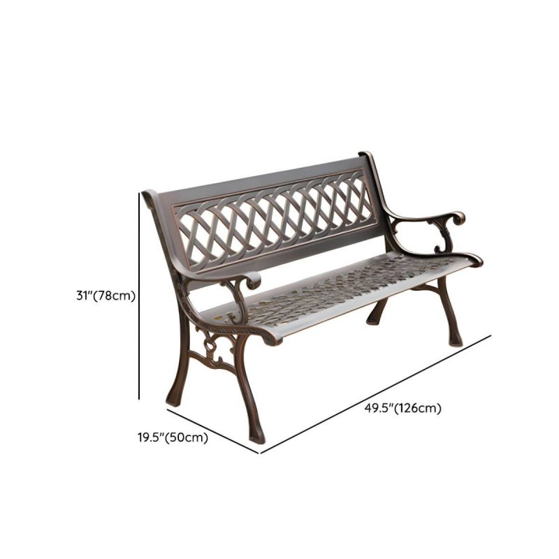 "Dimension of Contemporary Style Park Bench with Legs Water Resistant for Outdoor - 50"L x 20"W x 31"H"
