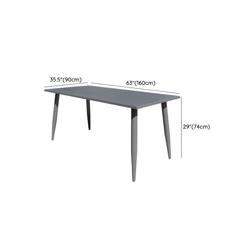 "Dimension of Gray Modern Metal Round 5 Piece Weatherproof 24.8in*24.4in*31.5in Patio Dining Set - Table & 4 Chairs 63"L x 35.5"W x 29.1"H Rectangular Grey"
