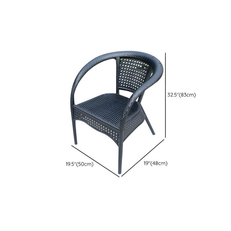 "Dimension of Stacking Dining Armchair Contemporary Plastic Patio Arm Chair - 20"L x 19"W x 33"H 2 Piece Set"