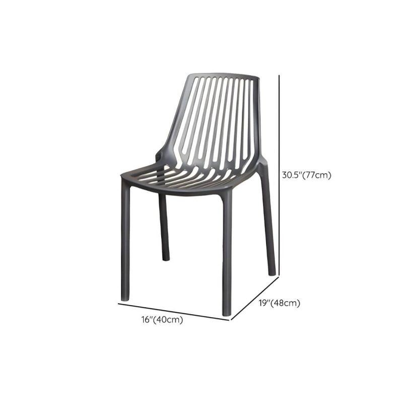 "Dimension of Stacking Dining Armchair Contemporary Plastic Patio Arm Chair - 16"L x 19"W x 30"H 2 Piece Set"