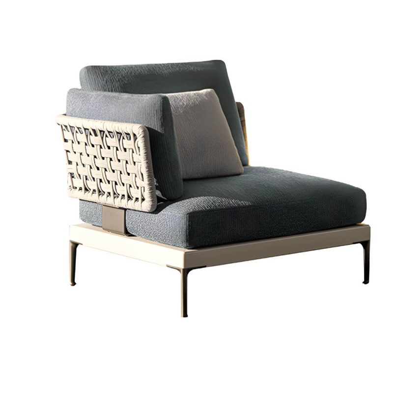 "Metal Patio Sofa Water Resistant and UV Resistant Outdoor Patio Sofa - Single Corner Sofa"
