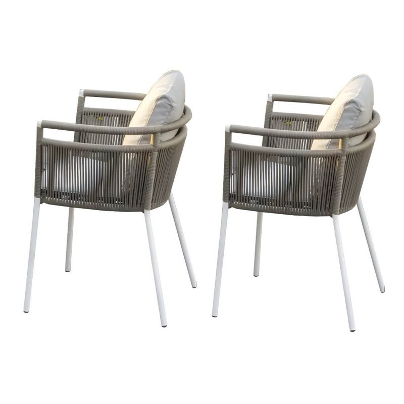 "Boho Style Dining White Round Stone 1/2/5/6 Pieces Dining Set - Chair(s) Not Available 2"