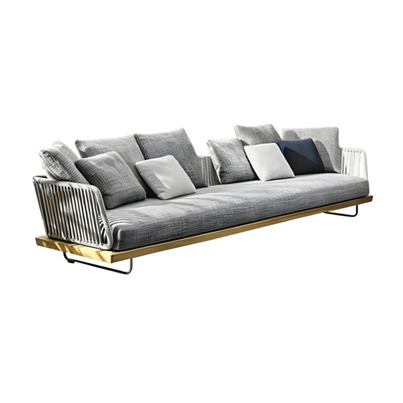 "Scandinavian Patio Sofa Wood Fade Resistant Outdoor Patio Sofa - Sofa Ash 82"L x 35"W x 33"H"
