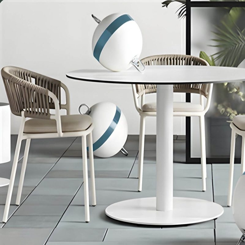 "Modern Light Brown Dining Arm Chair Cane Back for Living Room - Light Gray 6 Piece Set"