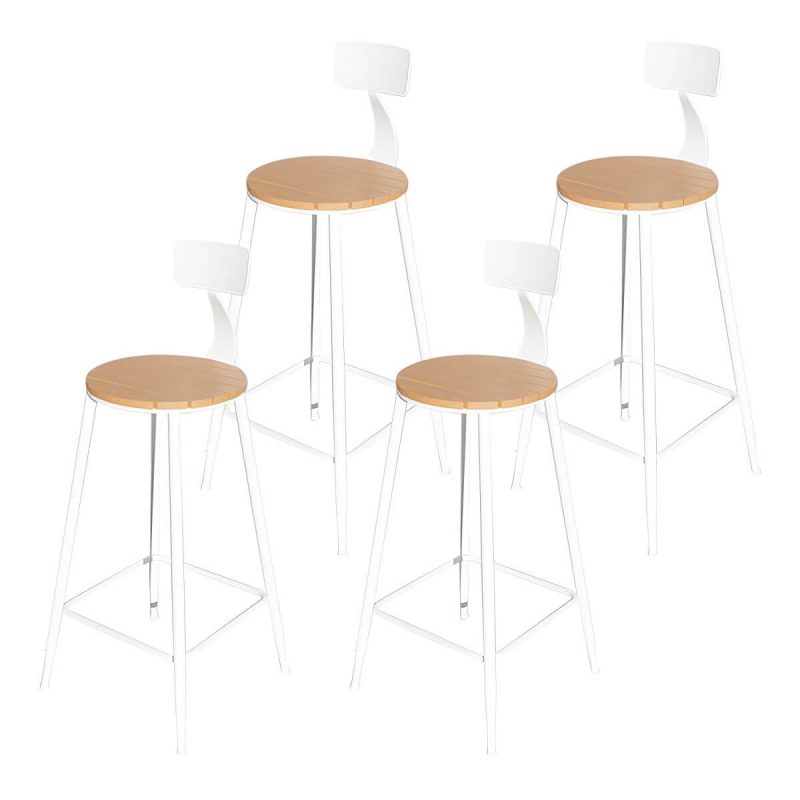 "Industrial Artificial Wood Bar Table Set 1/4/5 Pieces Counter Table Set for Outdoor - Chair(s) Not Available 4 White"