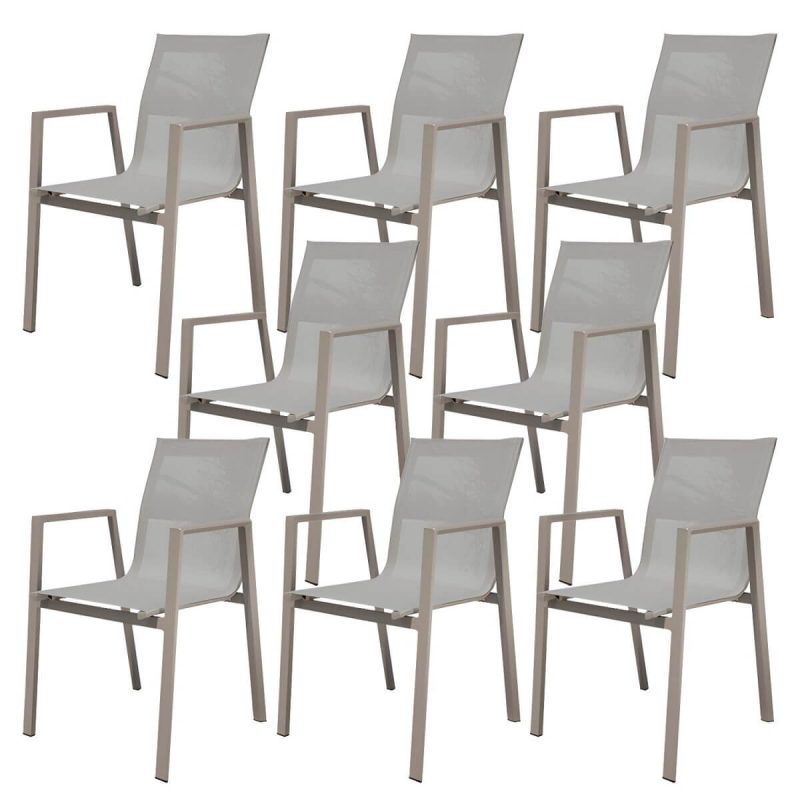 "Modern Dining Armchair Set of 2/4/6/8 Metal Patio Dining Chair - 8 Piece Set"