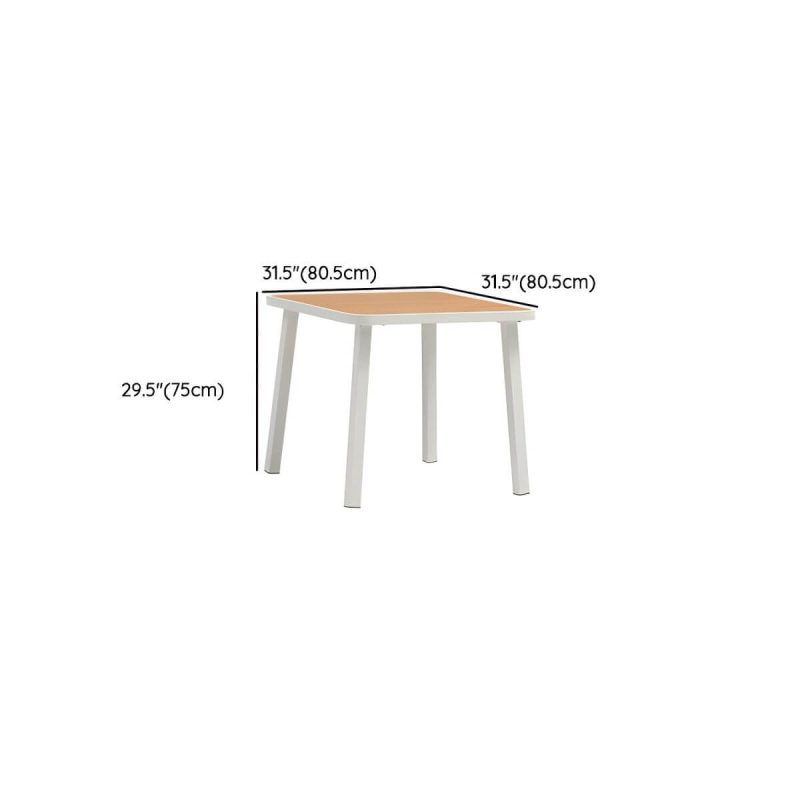 "Dimension of Contemporary White Dining Table Set with Chairs for Courtyard - Table & Chair(s) 32"L x 32"W x 30"H 4"