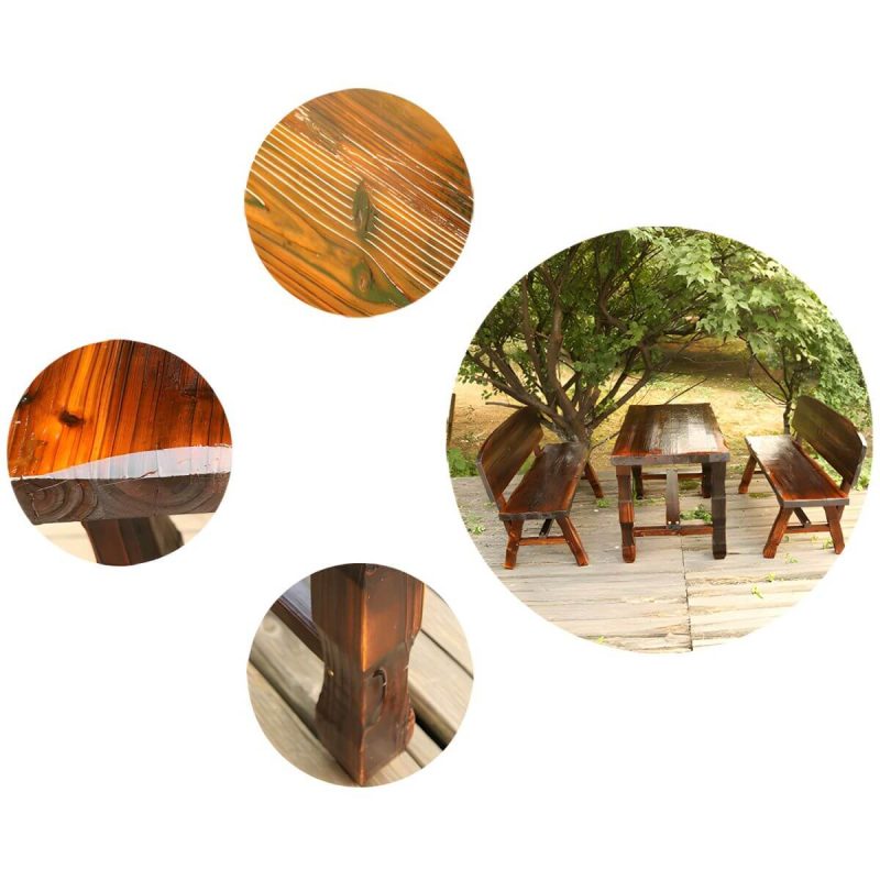 "Rustic Rectangle Balcony Table Solid Wood Accent Table for Patio - 47.2"L x 23.6"W x 27.6"H Table Only"