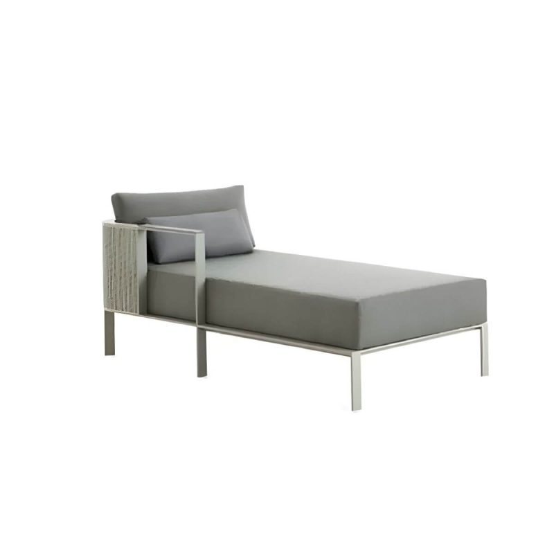 "Metal Frame Outdoor Patio Sofa Industrial Water Resistant Patio Sofa - 55"L x 29.5"W x 28"H Chaise Lounge"