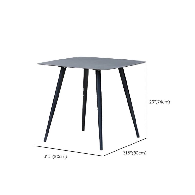 "Dimension of Contemporary Dining Table Set with Woven Chairs for Courtyard - Table & Chair(s) 80 x 80 x 74 cm 4"