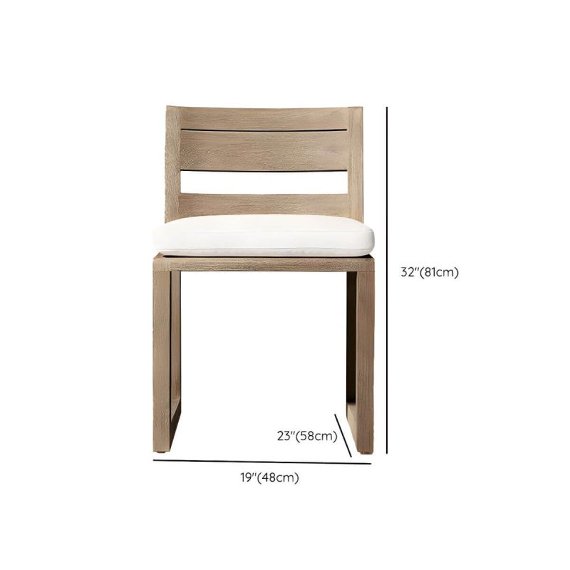 "Dimension of Brown Patio Dining Table Set 1/5/7 Pcs Wood Patio Dining Table and Chairs - Chair(s) Not Available 1 Light Brown"