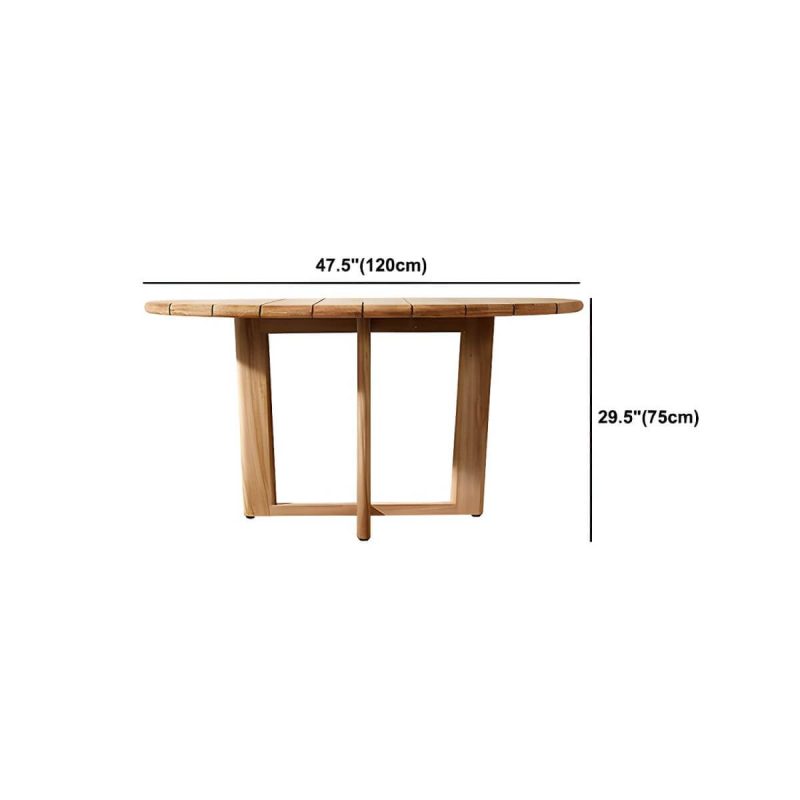 "Dimension of Bohemian Style Solid Wood Dining Table Set 1/5 Pieces Dining Table Set for Outdoor - Table 47.2"L x 47.2"W x 29.5"H Zero Wood Color"